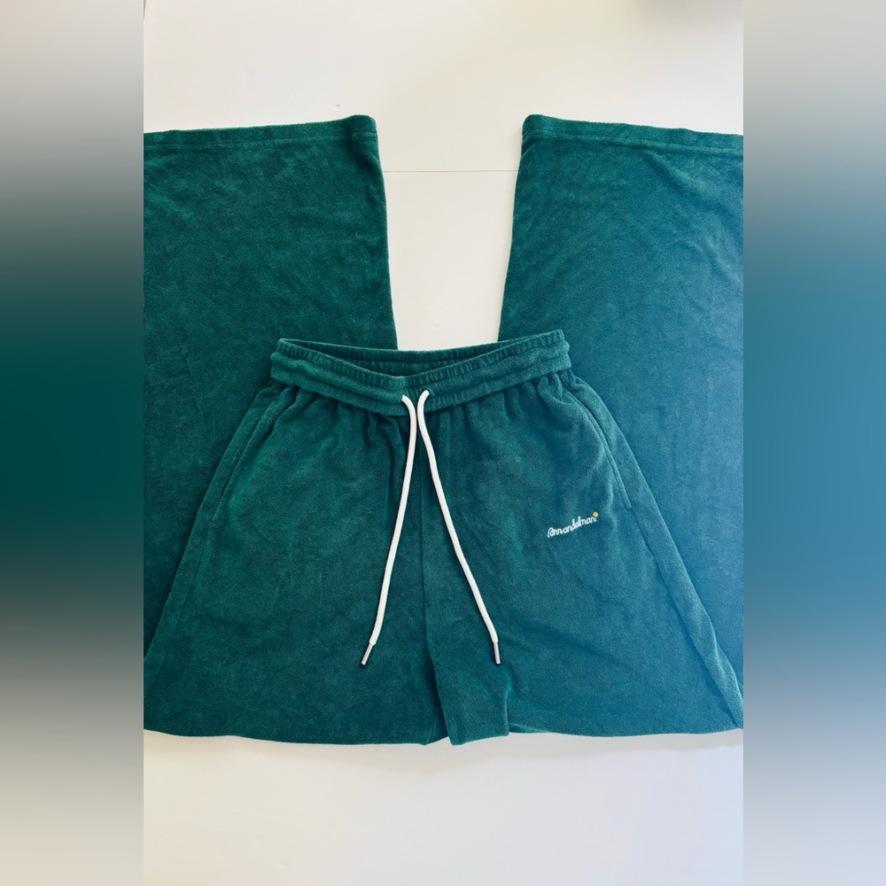 Ann Andelman Women’s Wide Legged, Terry Cloth/Towel, Draw String Pants, Sz XS